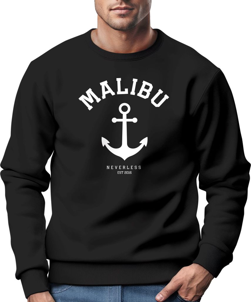 Sweatshirt Herren Anker Anchor Malibu Rundhals-Pullover Neverless schwarz M