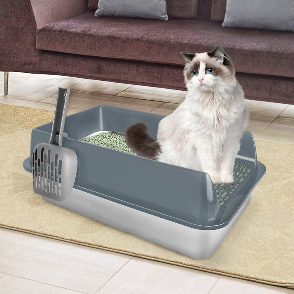 Katzenklo Edelstahl XL,Halbgeschlossen Katzenklo Edelstahl, Produktbild 