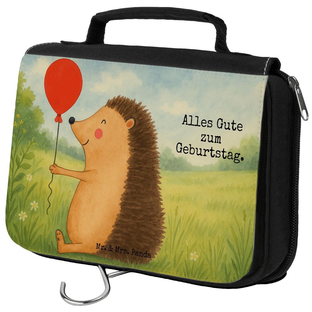 Mr. & Mrs. Panda Kulturtasche Igel Luftballon Design - Weiß - Geschenk, Happy Birthday, Kosmetiktasche, Ballon, Glückwunsch, Schminkbeutel, Wasch...