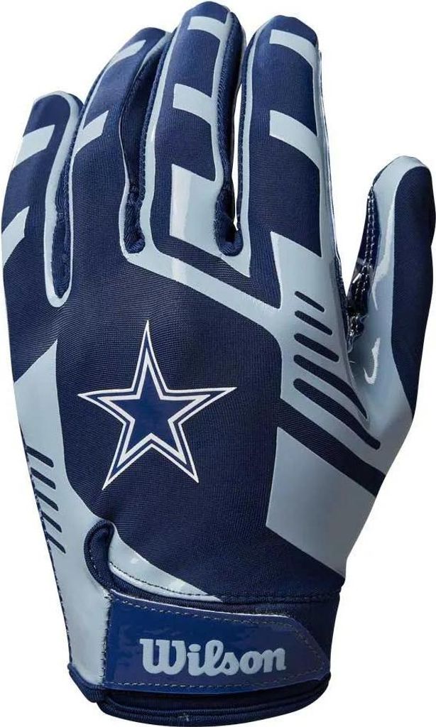 Wilson Youth NFL Stretch Fit Gloves Blue/White Zubehör für Ballspiele