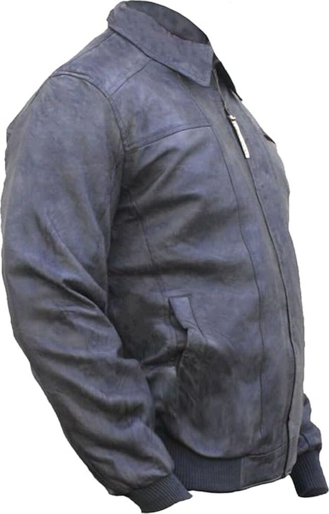 German Wear, Trend Lederjacke lammnappa echtleder Jacke aus Lamm Nappa Leder grau, Größe:54/XL