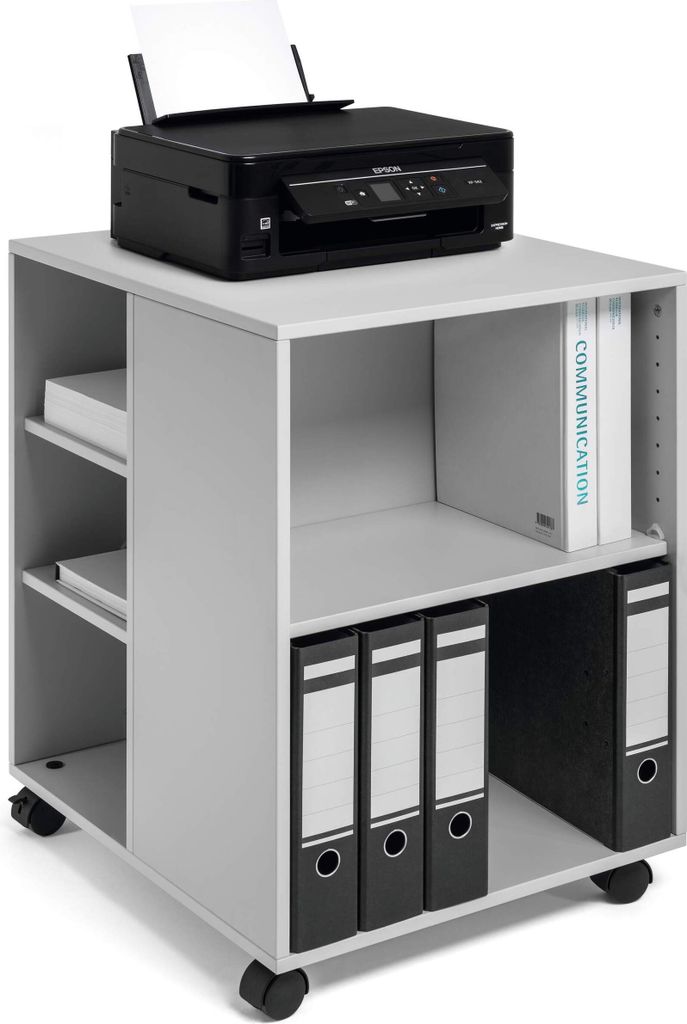 Durable 311347 Multifunktions-Wagen 74/59 (3-seitig offen mit 6 Regalböden, 528 x 748 x 592 mm