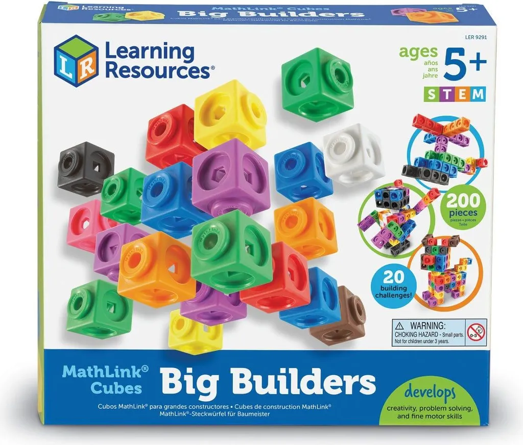 MathLink ensemble de 200 pièces cubes emboîtables multicolores de tri