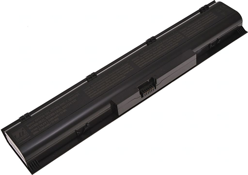 T6 Power Akku für Hewlett Packard Laptop, Teilenummer 633734-151, Li-Ion, 14,4 V, 5200 mAh (75 Wh), schwarz