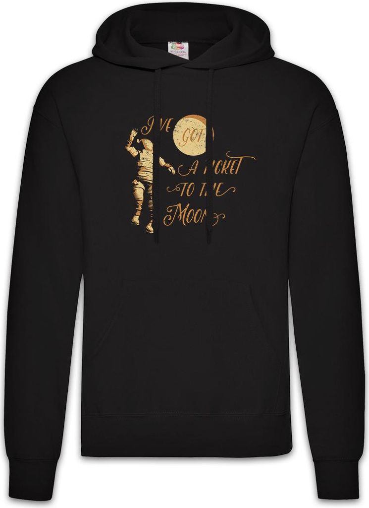 Urban Backwoods Ticket To The Moon, Herren Hoodie, Farbe: Schwarz, Größe: L