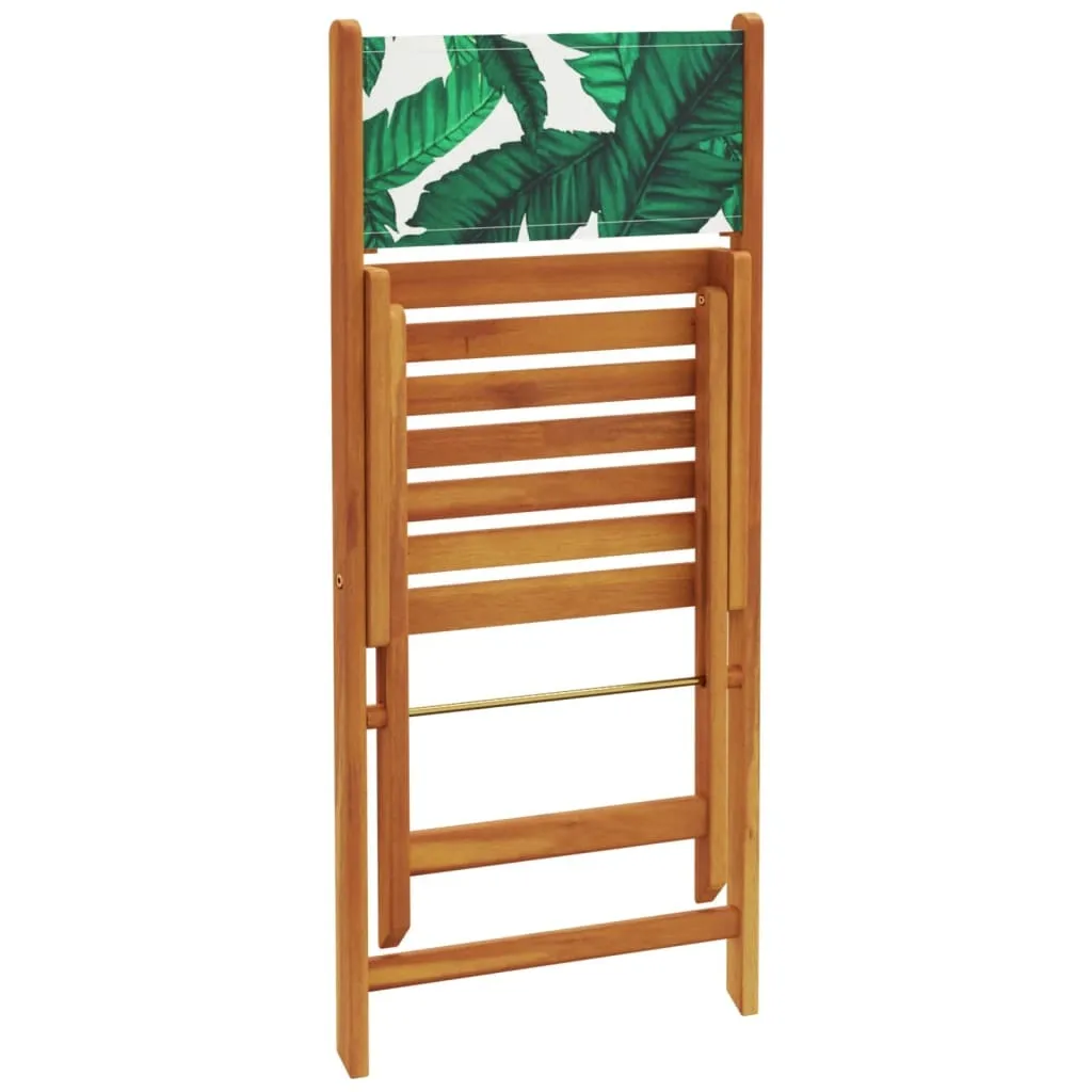 Set da Esterno vidaXL 3 Pz Legno Massiccio Acacia Motivo a Foglie - 7