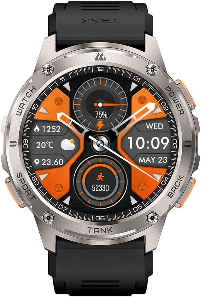 KOSPET TANK T3 Smartwatch 1.4 Inch AMOLED Display 170 Sportmodi 500mAh Akku Fitness Uhr IP68 Wasserdicht Gesundheitsfunktionen
