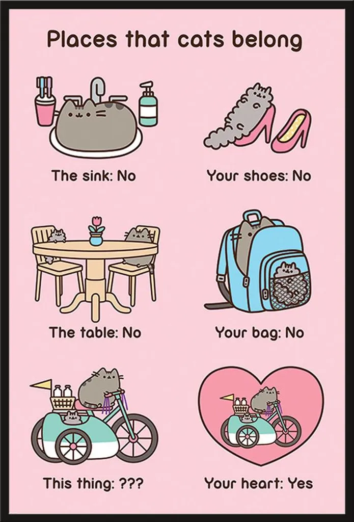 Poster Pusheen Encadré : Fini les Affiches Abîmées avec Cadre Shinsuke
