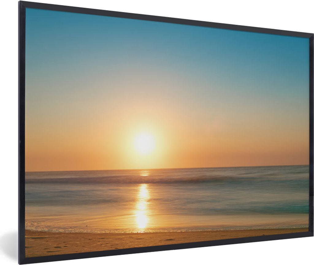 MuchoWow MuchoWow Gerahmtes Poster Meer - Farben - Sonne 90x60 cm - Poster mit zchwarzem Bilderrahmen - Fotorahmen - Foto-Plakat