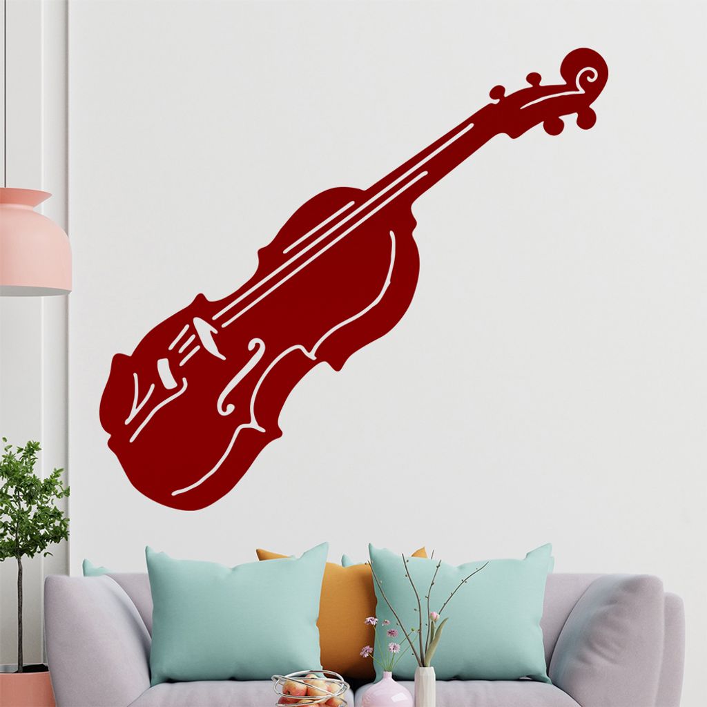 KIWISTAR Geige - Instrument Steichen Klassik Wandtattoo in 6 Größen - Wandaufkleber Wall Sticker - Dekoration, Küche, Wohnzimmer, Schlafzimmer, ...