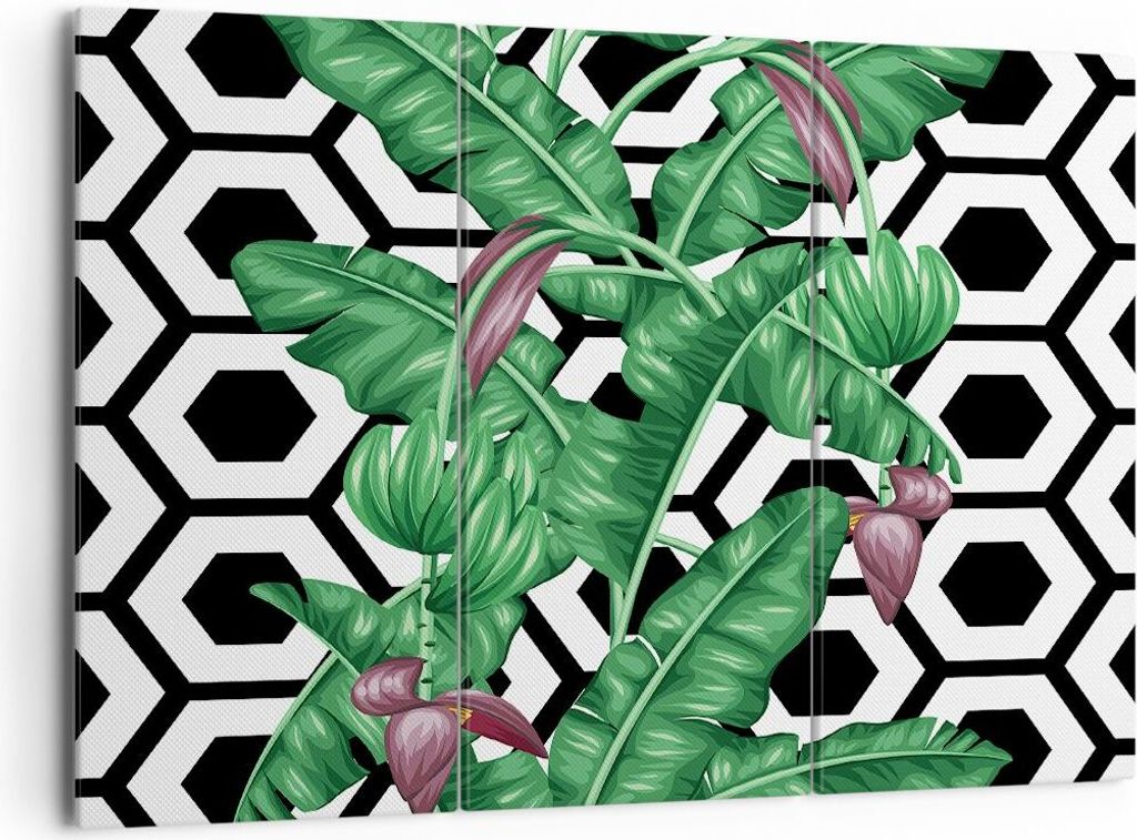 Bild auf Leinwand - Leinwandbild - Blatt Pflanze Blume - 165x110cm - Wand Bild - Wanddeko - Leinwanddruck - Bilder - Kunstdruck - Wanddekoration - ...