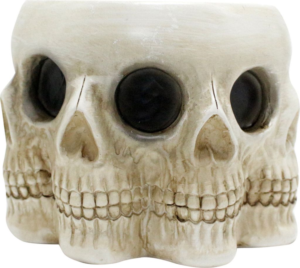 Gruseliger Totenkopf-Pflanztopf, Sukkulenten-Vase, realistisch aussehendes Multi-Face-Design, Horror-Skelett-Pflanztopf, Halloween-Party, Kunstharz...