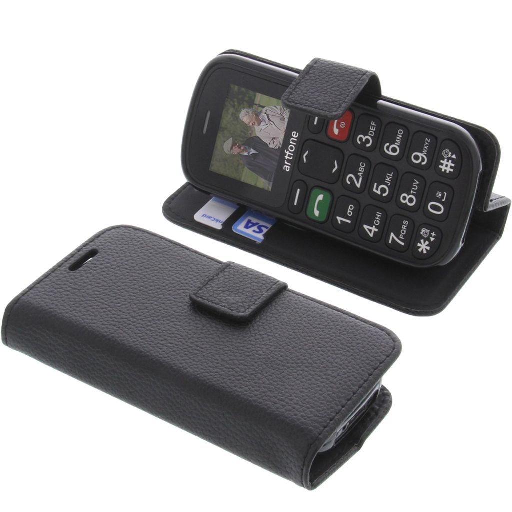 foto-kontor Tasche kompatibel mit Artfone CS181 Book Style schwarz Schutz Hülle Buch
