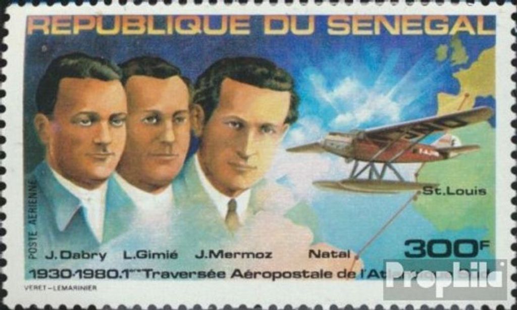 Briefmarken Senegal 1980 Mi 740 (kompl.Ausg.) postfrisch 1. Luftpostflug Südatlantik