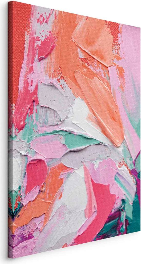 Italienischer Leinwand Leinwandbild - Energetic Colors - Abstract Composition with Intense Colors 80x120 cm Abstrakt a-B-10127-b-a