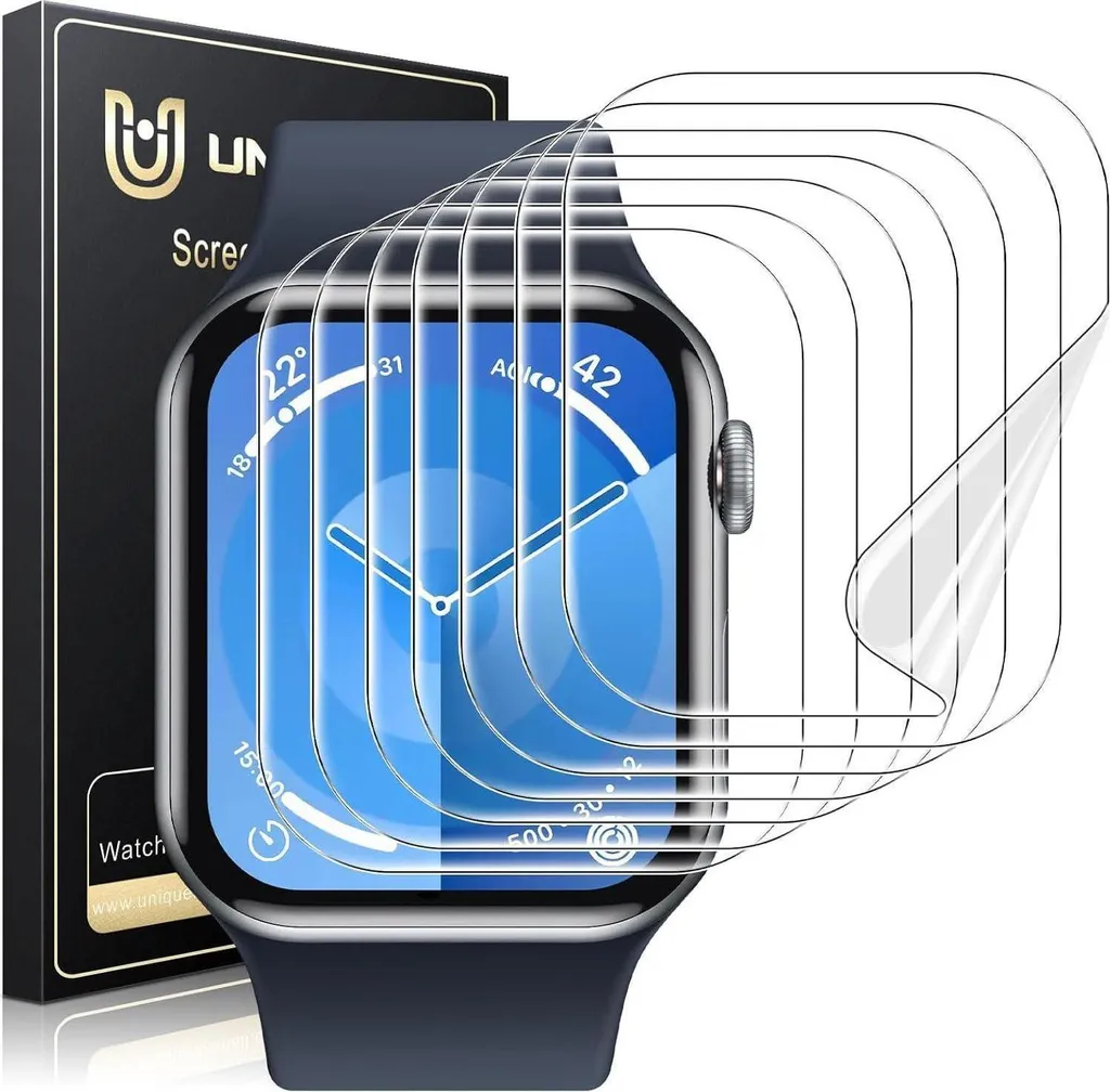 Film Protection Apple Watch 10 46mm Transparent Anti-Rayures TPU 8 Pièces