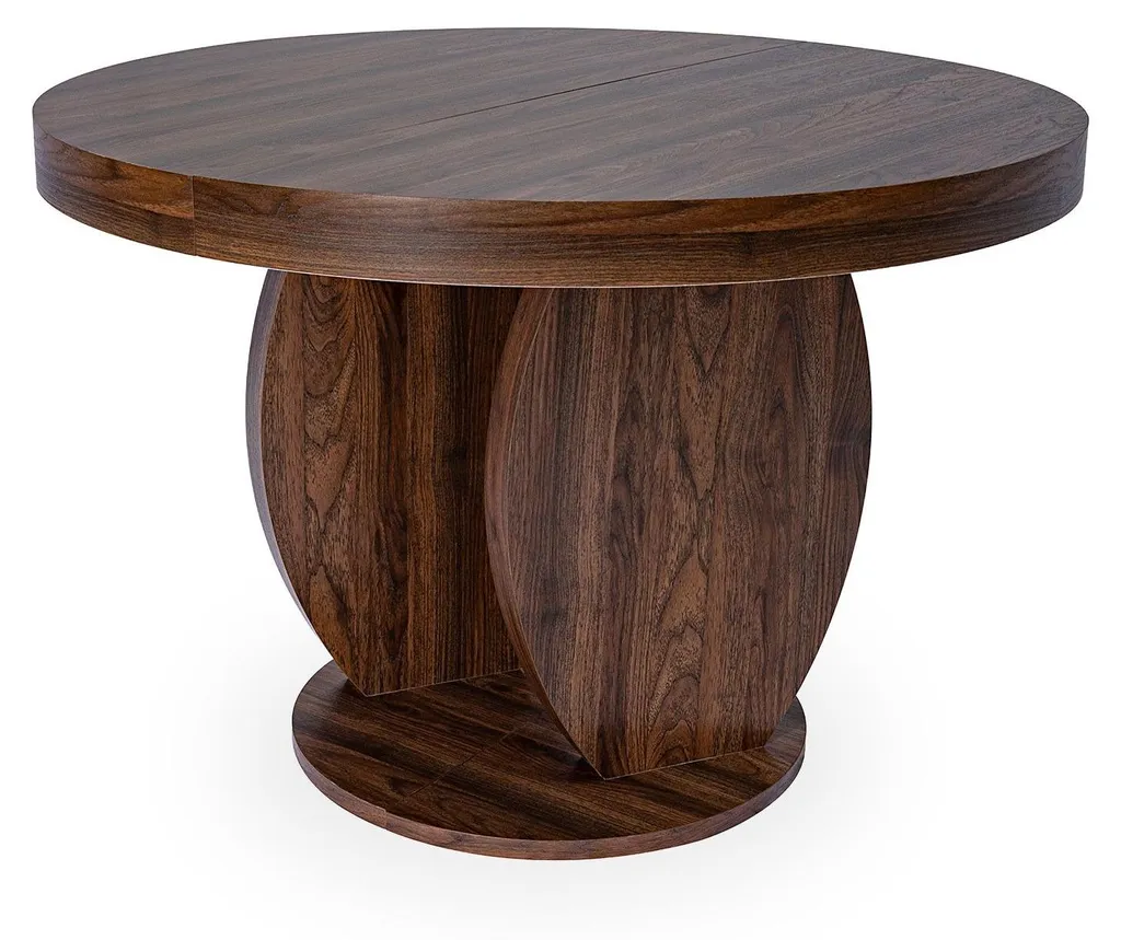Grande table de réception ovale extensible 110-260cm Icarios noyer brun