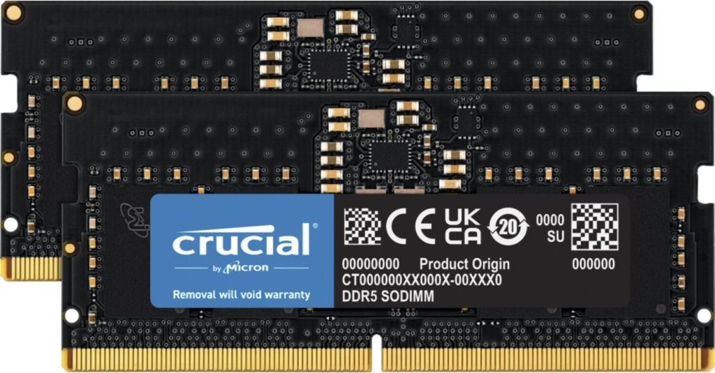 Crucial 16GB Kit DDR5-4800 (2x8GB) SODIMM CL40 (16Gbit)