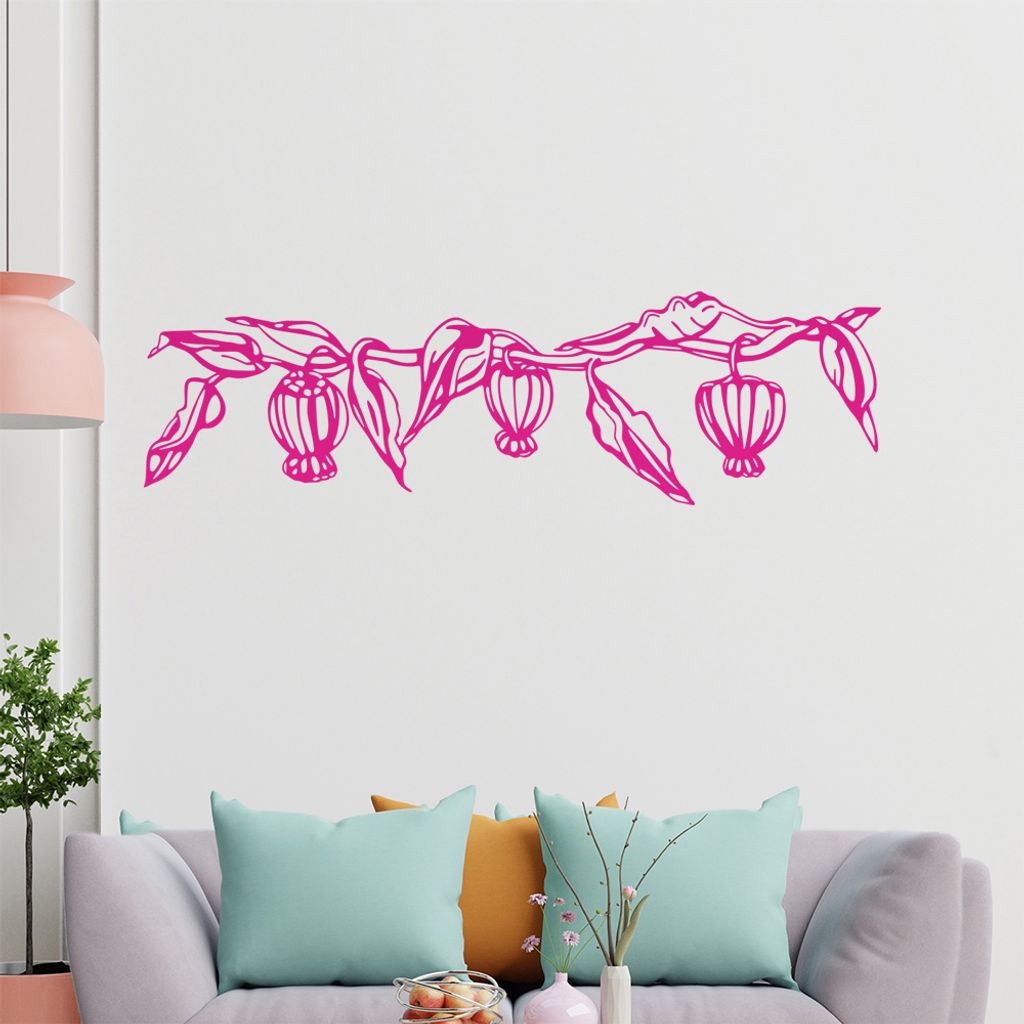 Blume - Ranken Wandtattoo in 6 Größen - Wandaufkleber Wall Sticker - Dekoration, Küche, Wohnzimmer, Schlafzimmer, Badezimmer