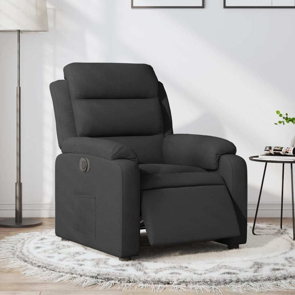 Relaxsessel Elektrisch Schwarz Stoff , Klassische Sessel 2024 Neu