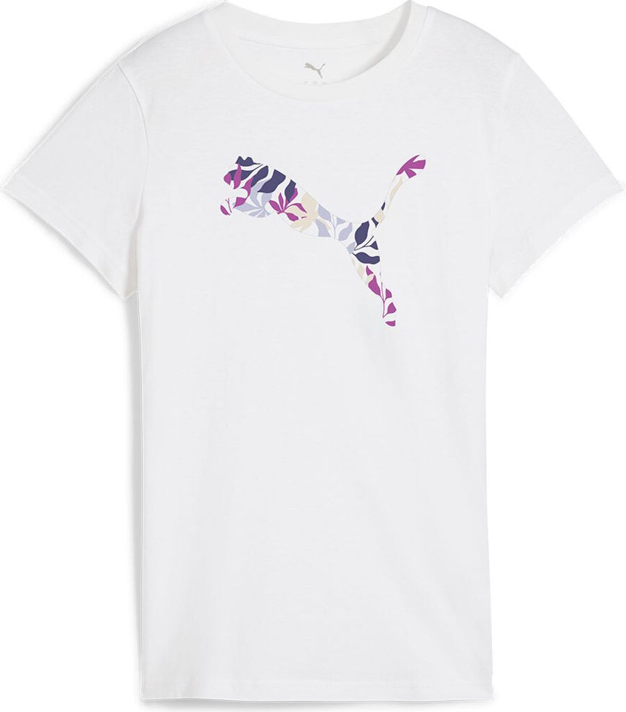 Puma Graphics Floral Cat Logo Kurzarm-t-shirt Weiß 2XS Frau Weiß 2XS