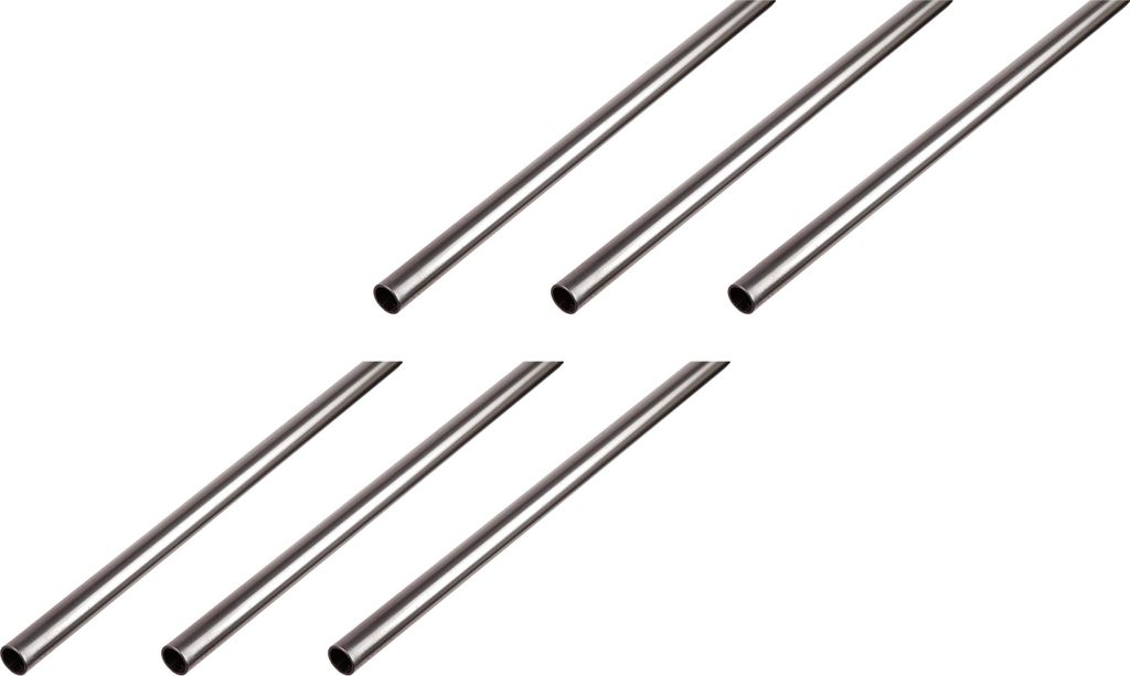Alberts 6 x Rundrohr, Stahl roh, Ø12 x 1 mm, Länge 2 m
