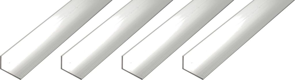Alberts 4 x BA-Profil, Winkelprofil, Aluminium, natur, 20 x 40 x 2 mm, Länge 1 m