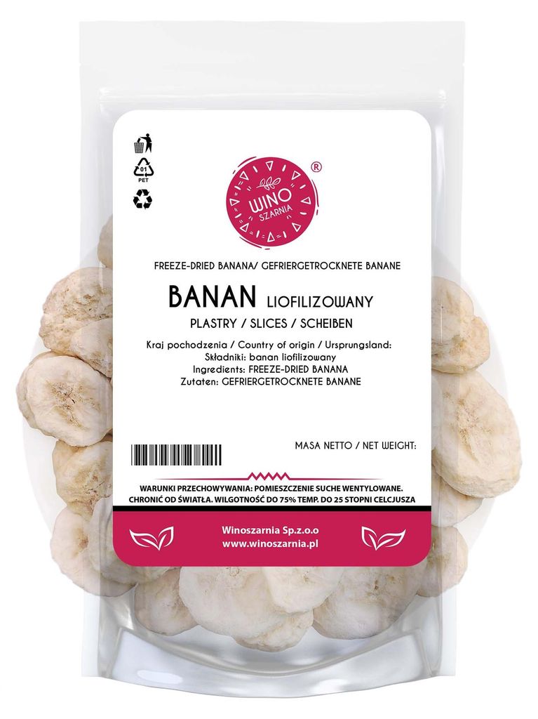 Banan liofilizowany plastry - pyszne owoce liofilizowane - Zdjęcie produktu 