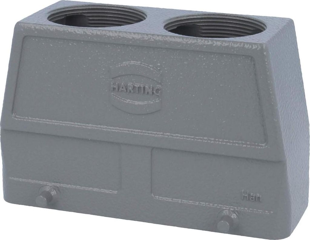 HARTING Han 24B Tüllengehäuse hoch, 2xM40 gerader Kabelabgang, für 2 Bügel (am Unterteil) Verschraubung M40