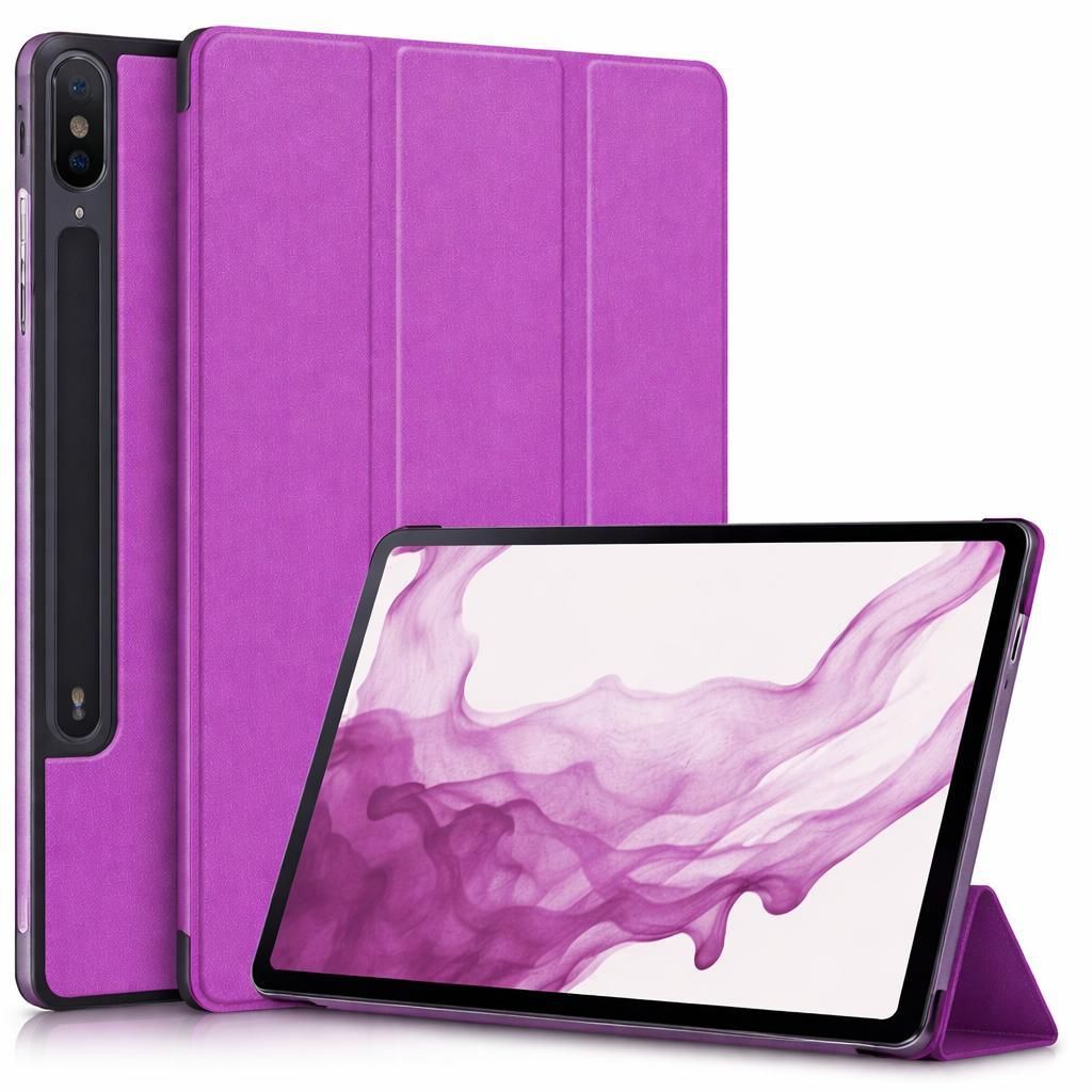 Schutzhülle für Samsung Galaxy Tab S7 FE S7 Plus S8 Plus 12.4 Hülle Case Smart Cover X800 X806 T970 T975 T976 Wake Up Sleep Etui Stand - Lila