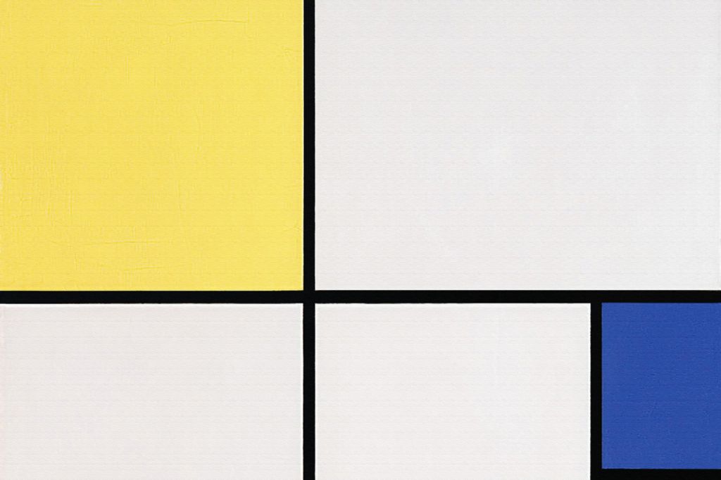 Piet Mondrian Kunstdruck Bild - Komposition Mit Gelb Und Blau, 1932 (80 x 120 cm)