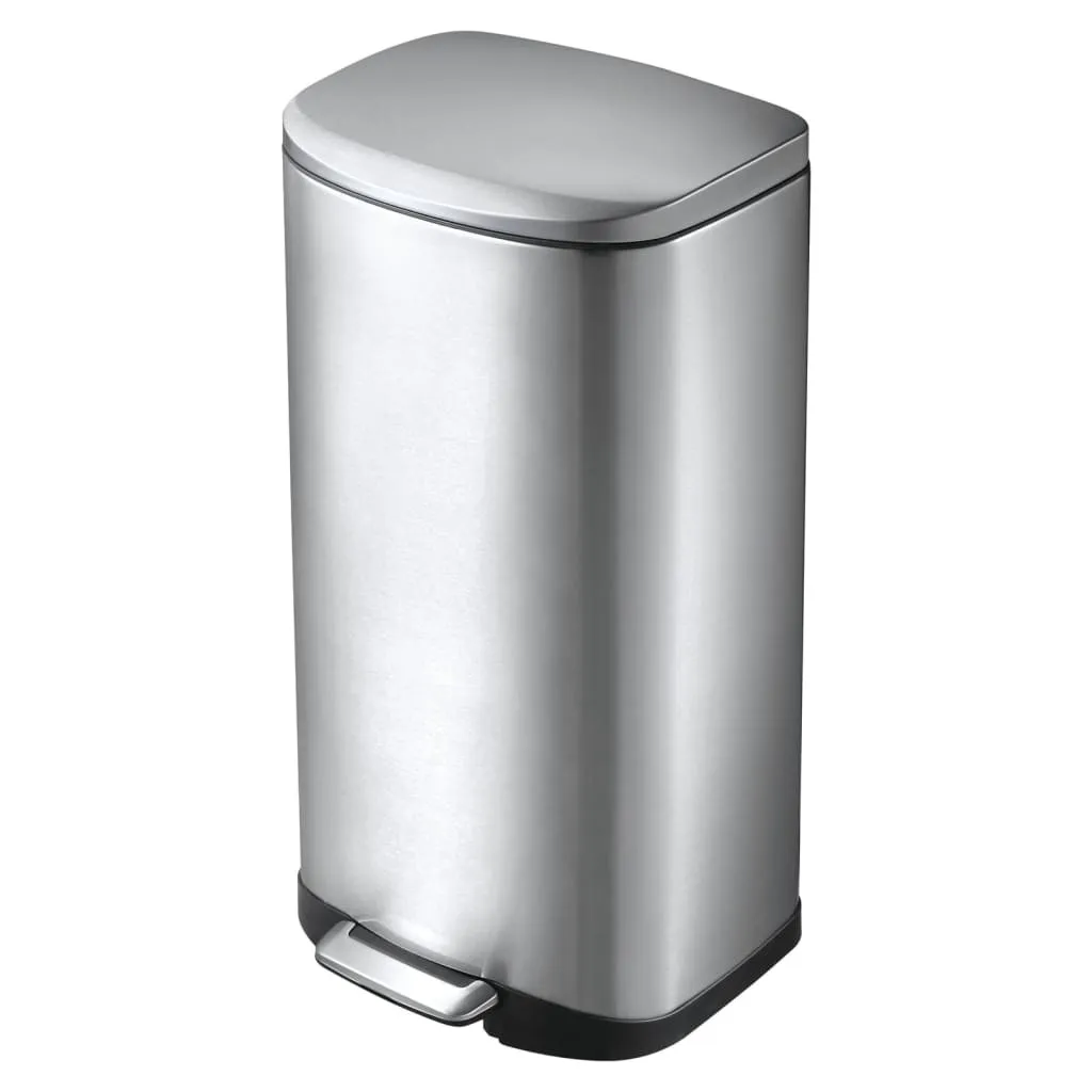 Poubelle Rectangulaire 35 Litres pour Cuisine Moderne - Inox Mat EKO