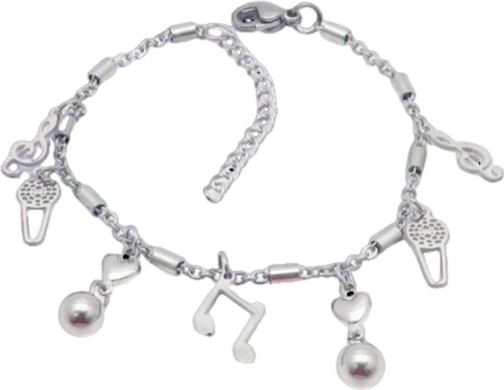 Bettelarmband Musiknote Silber aus Edelstahl Damen