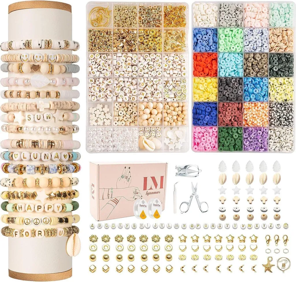 Set Complet 8000 Perles Heishi pour Activités Créatives et Bijoux Uniques