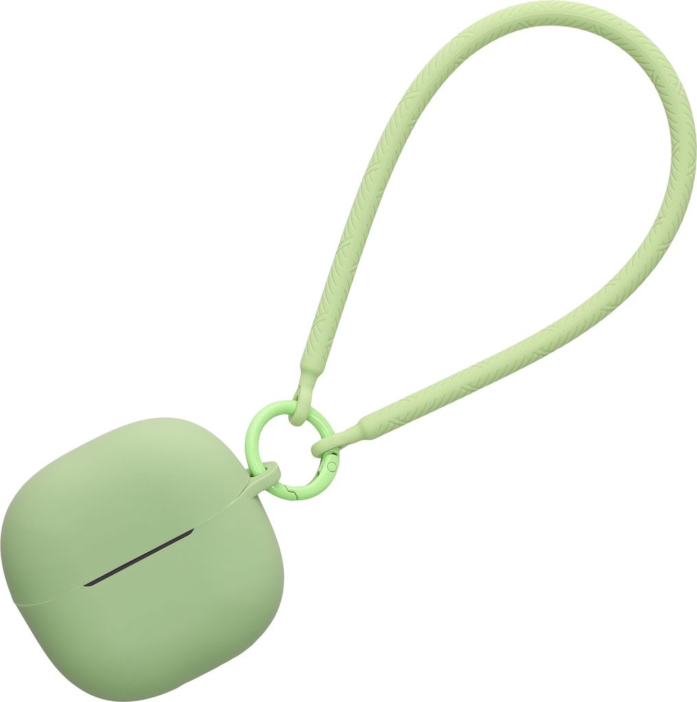 kwmobile Hülle kompatibel mit Xiaomi Redmi Buds 6 Lite Kopfhörer - Silikon Schutzhülle Etui Case Cover - mit Handschlaufe Matcha Grün