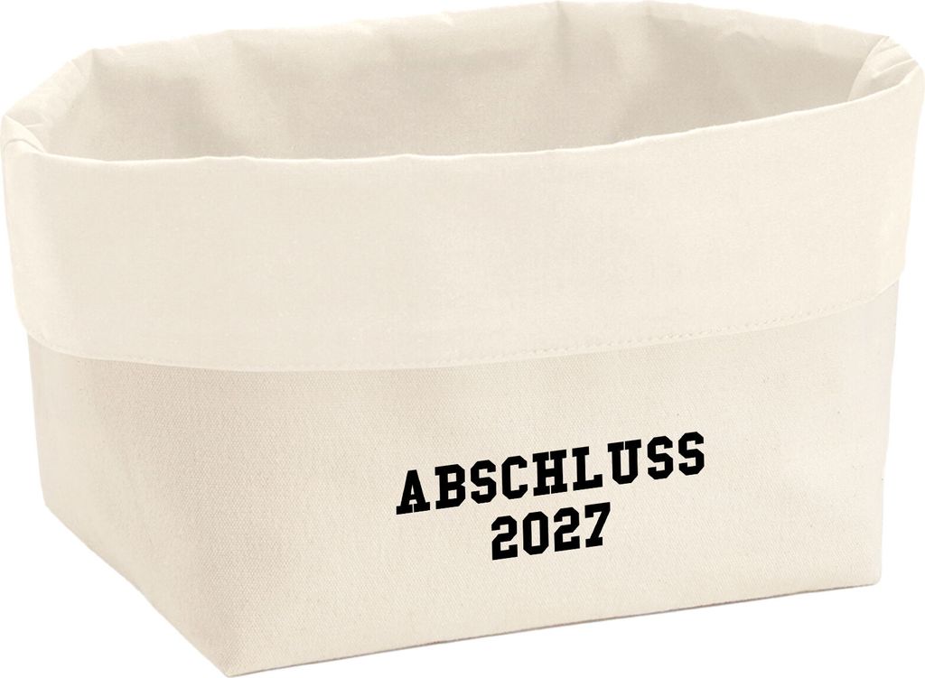 Huuraa Organizer Abschluss 2027 Schulabschluss 3 Liter Medium Canvas Baumwolle Utensilo Geschenkidee
