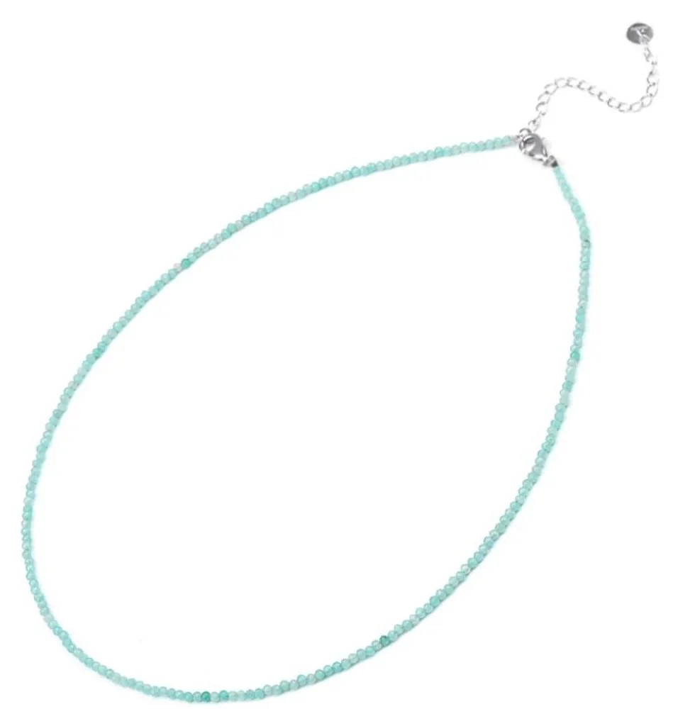 Collier amazonite POL-N08/47L - Perles minérales naturelles polies