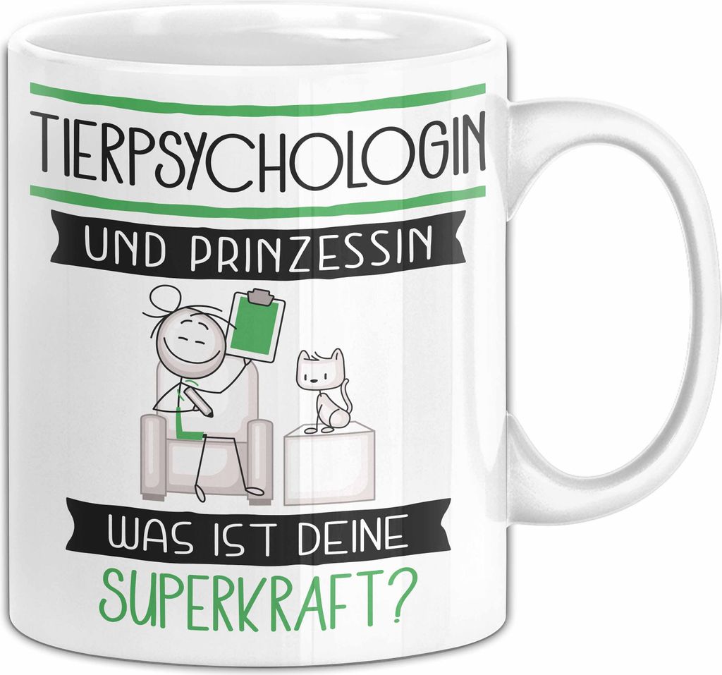 Tierpsychologin Und Prinzessin Tasse Geschenk Für Eine Tierpsychologin Geburtstag Was Ist Deine Superkraft (Weiß)