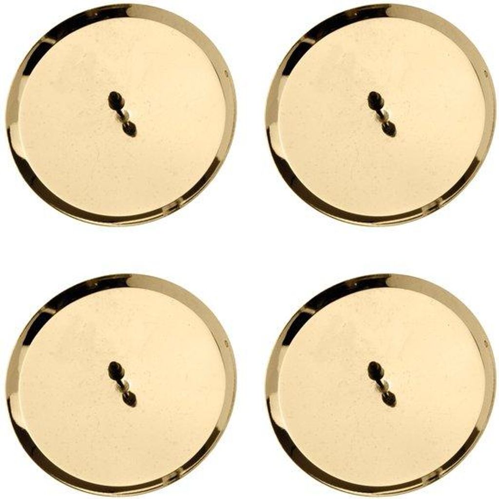 Set aus 4 Stück goldene Metall-Kerzenhalter, 8 cm, mit gummiertem Kopf