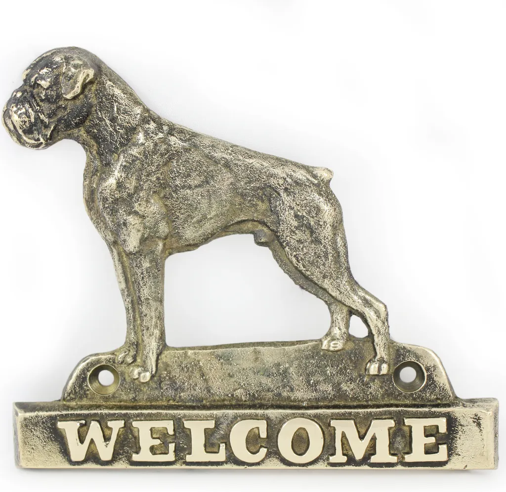 Placca Porta Welcome Boxer I Art-Dog - Il Regalo Perfetto per Boxeristi