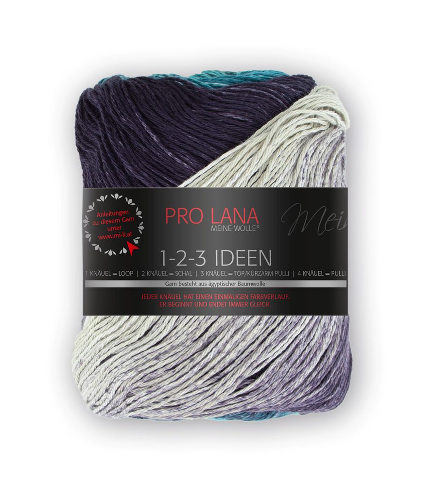 Pro Lana 1-2-3 IDEEN 100 g Sommergarn mit einzigartigem Farbverlauf Farbe 010 - ocean