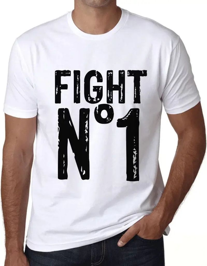 Herren Grafik T-Shirt Kampf Nr 1 – Fight No 1 – Öko-Verantwortlich Vintage Jahrgang Kurzarm Lustige Druck Geburtstag Geschenk Mann