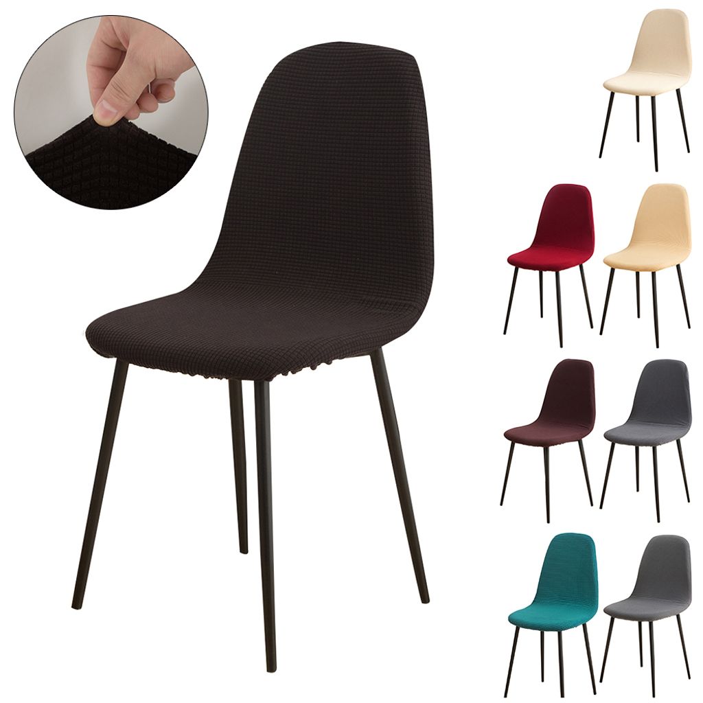 Stuhlhussen 1er Pack, Universal Stretch Waffelstoff Polsterstuhl Hussen Esszimmer Stuhlbezug für Hochzeit Bankette Hotel, BeigeSchwarz