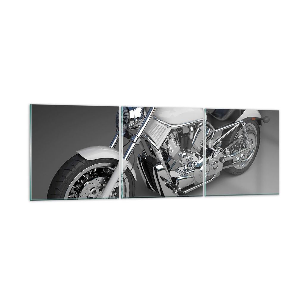 Bilder auf glas - Motorrad Geschwindigkeit Motor - 90x30cm - Glasbilder - Wandbilder - Kunstdruck - zum Aufhängen bereit - Wanddekoration aus Glas...