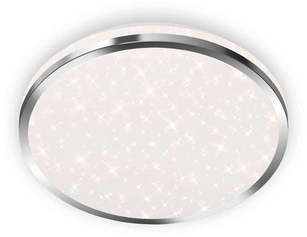 LED-plafondlamp - Chroomkleurig - Wit - Kunststof - Ø 28 cm Productafbeelding 