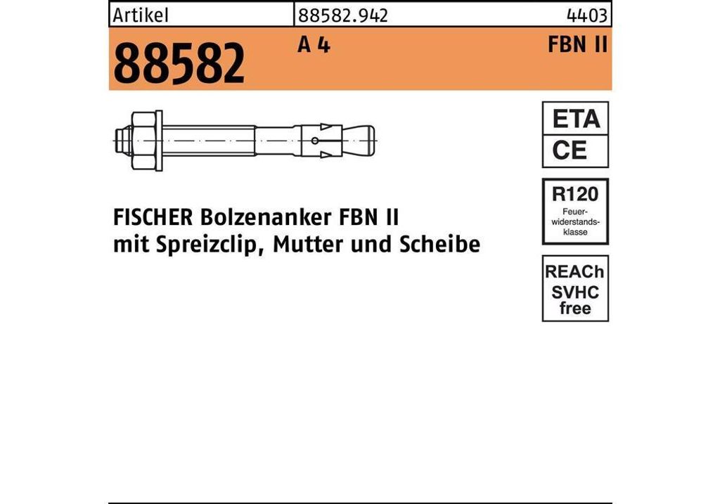 Bolzenanker R 88582 FBN II 10/100 A 4