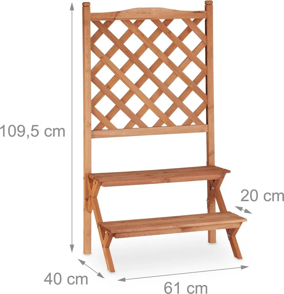 Escalier fleuri avec treillis en bois résistant aux UV et intempéries - 4