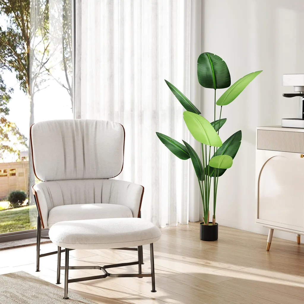Sessamen-LP pianta artificiale pianta artificiale ficus albero 120 cm piante artificiali come reale con tronco in legno naturale albero artificiale artificiale per soggiorno camera da letto ufficio decorazione (tipo G) - 9