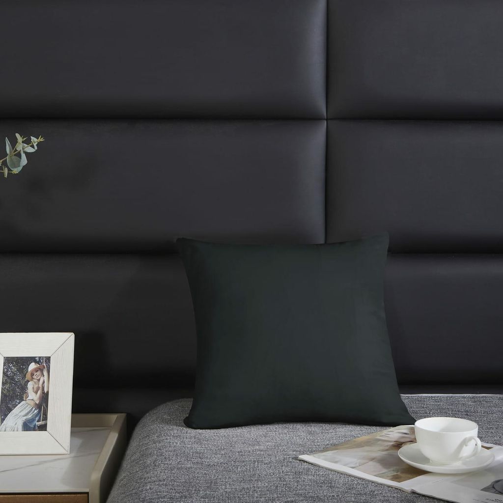 Satin Kissenbezug 100% Baumwolle 40X40 Schwarz Produktbild 