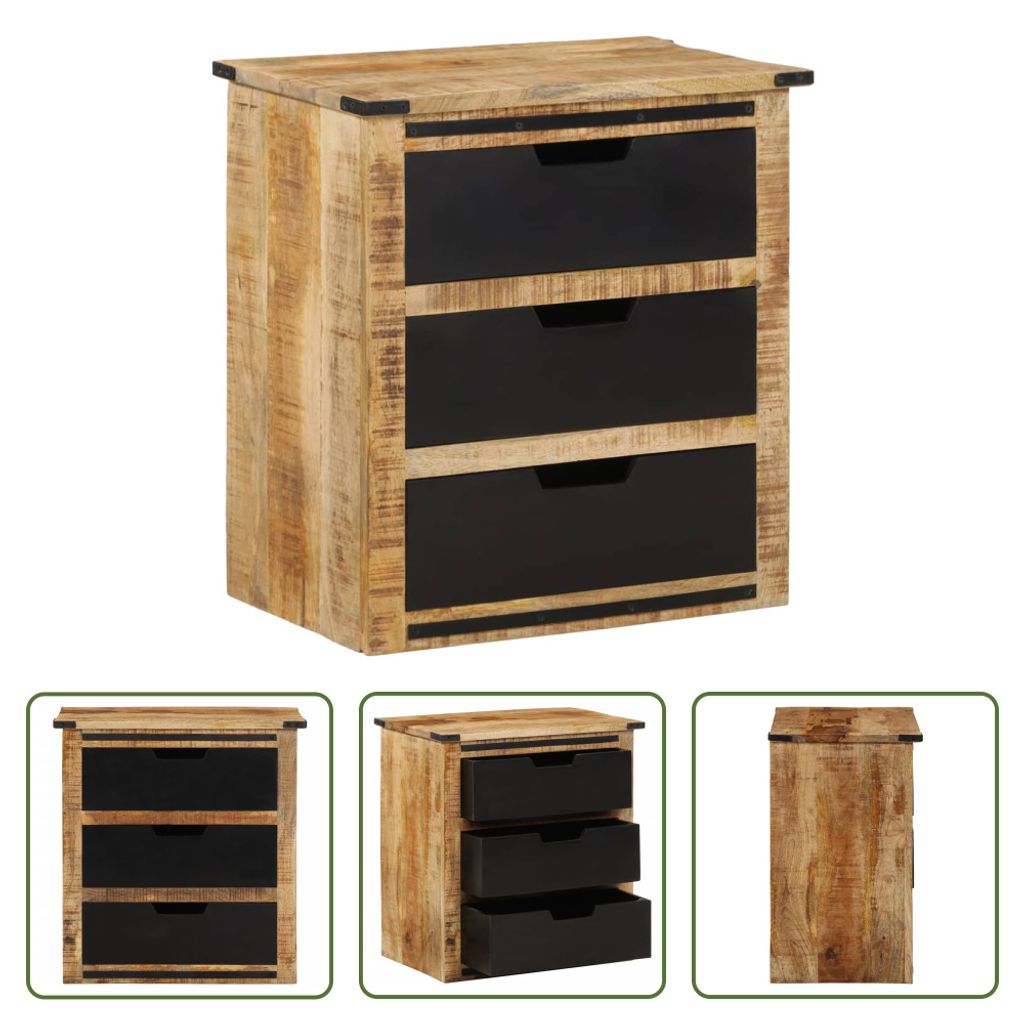 The Living Store Sideboard mit 3 Schubladen 55x35x60 cm Massivholz Mango